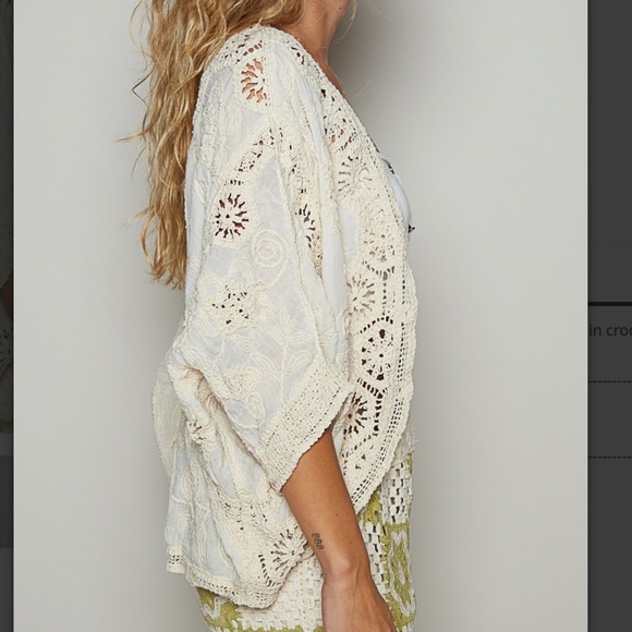 3. NWOT POL Cream Crochet Cardigan - Picture 3 of 8
